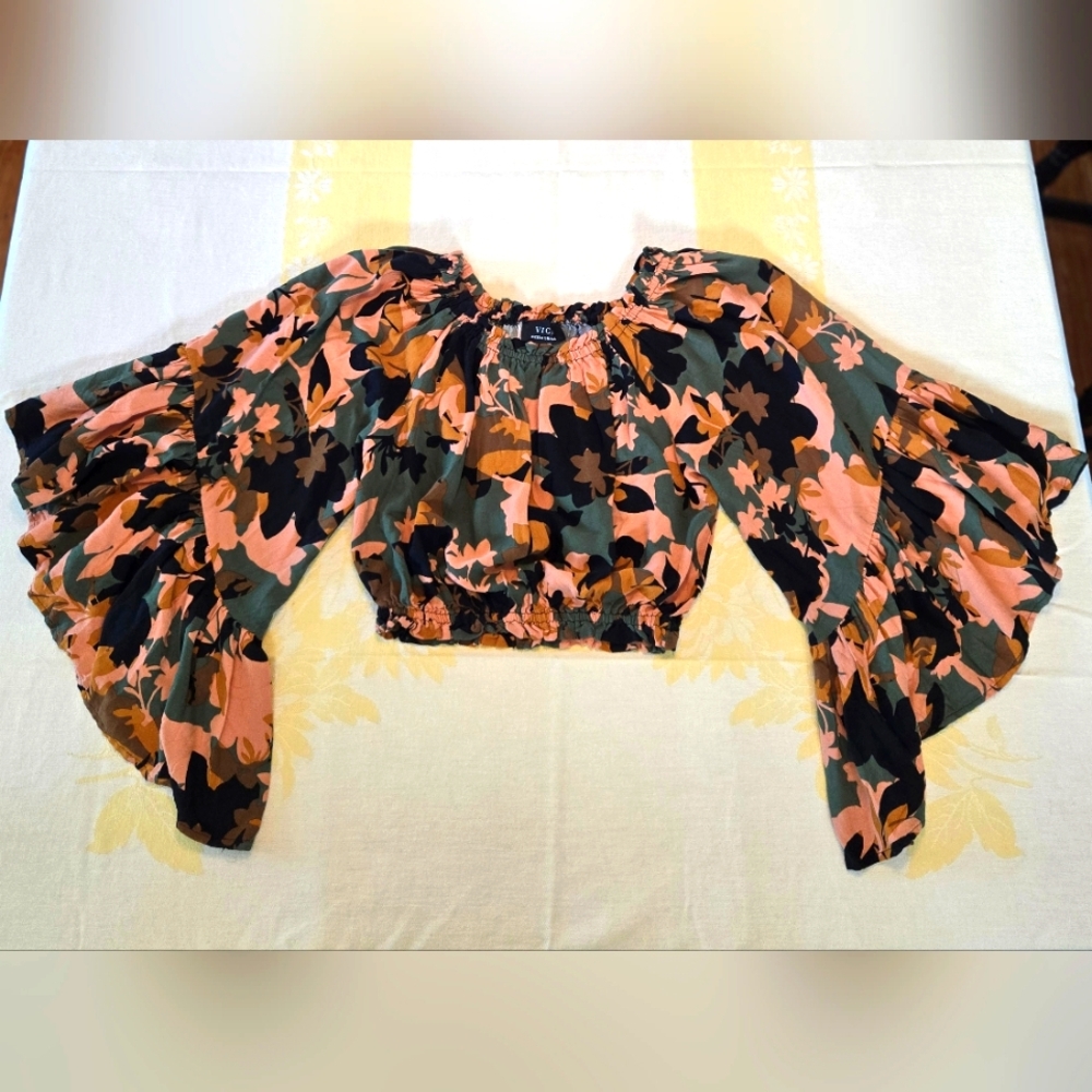 >Simba Floral Off The Shoulder Bell S|eeve Top